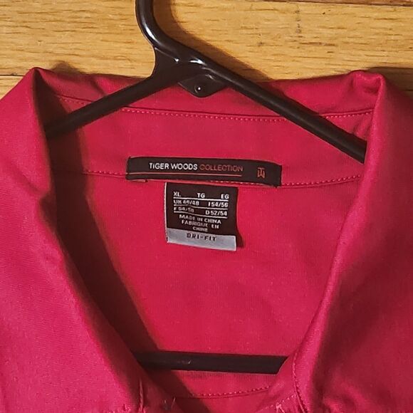 Nike Shirt Mens XL Red Tiger Woods Golf Collection Lakeridge Polo Short Sleeve - Picture 4 of 7